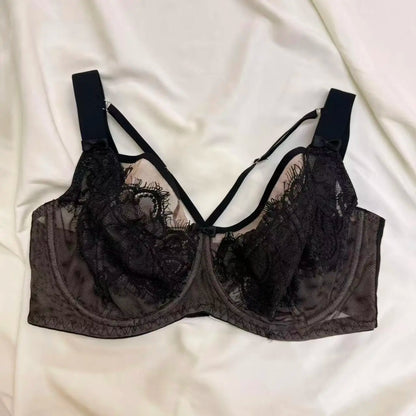 Customized Hot Sale Factory Maximum Support Wide Strap Lace Sexy Thin Underwear Large Cup Women Bra