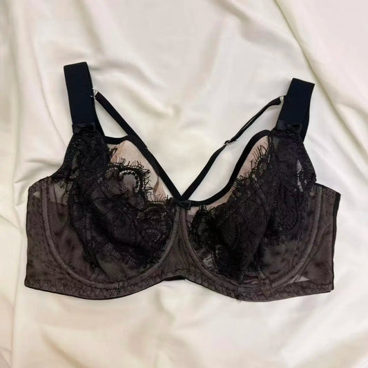 Customized Hot Sale Factory Maximum Support Wide Strap Lace Sexy Thin Underwear Large Cup Women Bra